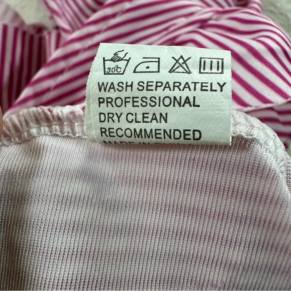 Pink Striped Ruffle Swimsuit Sz 2T (90)